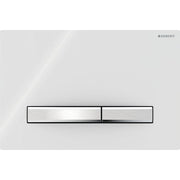 Geberit Sigma50 Square WC Dual Flush Plate - Chrome & White - 115.788.11.2 by Geberit (Geberit-115.788.11.2)