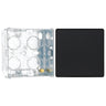 BG Evolve Matt Black 2 Way Single Edge to Edge Rocker Switch PCDMB12EB with 35mm Steel Back Box by British General
