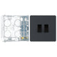BG Evolve Matt Grey 2 Gang 20A 16AX 2 Way Light Switch PCDMG42B with 35mm Steel Back Box