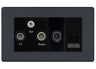 BG Evolve Matt Grey TV/FM/SAT + Return & 1 Gang Tel - Screened Triplex Socket by British General (BG-PCDMG68B)