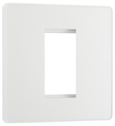 BG PCDCLEMS1W Pearlescent White Evolve 1 Euro Module Front Plate - White Insert
