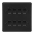 BG Matt Black 8 Gang 2 Way Custom Grid Light Switch with Back Box Included