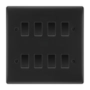 BG Matt Black 8 Gang 2 Way Custom Grid Light Switch with Back Box Included by British General (BG-NEXUS-MB-8G-CUSTOM-LIGHT-SWITCH)
