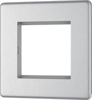 BG Electrical FBSEMS2 Euro Module Screwless Flat-Plate 2 Module Square Front Plate Brushed Steel by British General (BG-FBSEMS2-Shopify-SA_1)