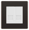 BG Screwless Black Nickel Double RJ11 Telephone Socket FBNRJ112 - White Insert by British General (BG-FBNRJ112W)