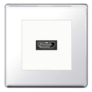 BG Nexus Screwless Polished Chrome HDMI Socket White insert by British General (BG-EMHDMIW+FPCEMS2)