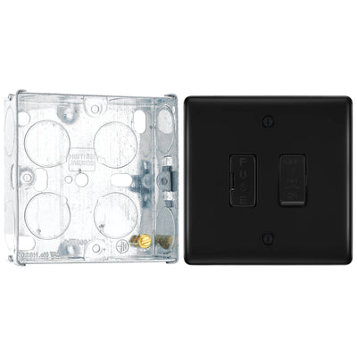 BG Nexus Matt Black Triple 10A Fan Isolator Switch NFB15F with 25mm Steel Back Box by British General (BG-NFB15F+HGS02)