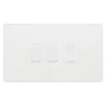 BG Evolve Pearlescent White 3 Gang Switch 2x Trailing Edge LED Dimmer 1x Intermediate Custom Grid Switch
