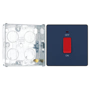 BG Evolve Matt Blue 45A DP Single Plate + Neon PCDDB74B with 25mm Steel Back Box