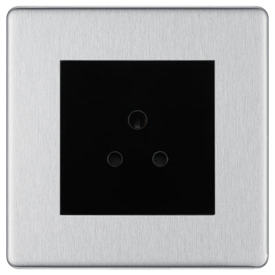BG Nexus Screwless Brushed Steel 2A Unswitched Socket FBS28MB by British General (BG-FBS28MB)