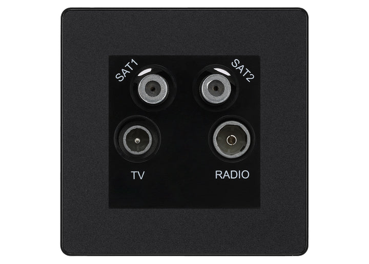 BG Evolve Matt Black TV/FM/2x SAT Quadplex – Kent Traders