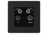 BG Evolve Matt Black TV/FM/2x SAT Quadplex Socket – Black Insert by British General (BG-PCDMBTVFMSAT2B)