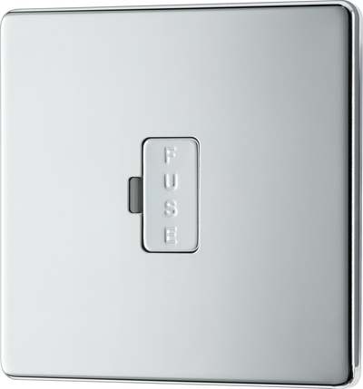 BG Electrical FPC54 Nexus Screwless Flat-Plate Unswitched Fused Connection Spur Unit Polished Chrome 13A