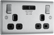 BG NBS22U3B Nexus Metal Brushed Steel 2 Gang 13A 2x USB-A 3.1A Switched Socket - Black Insert