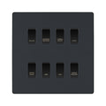 BG Evolve Matt Grey Custom Appliance Grid Switch 8 Gang Screwless