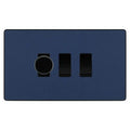 BG Evolve Matt Blue 3 Gang Light Switch Grid – 1x Trailing-Edge LED Dimmer, 1x Intermediate, 1x 2-Way Switch