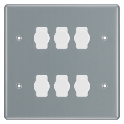 BG Metal Clad 6 Gang Light Switch 6x LED Dimmer Custom Switch