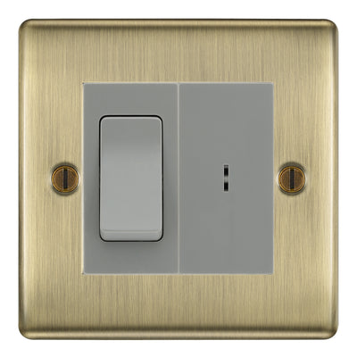 BG Nexus Antique Brass 20A Secret Key Switch with 20A Double Pole Switch - Grey Insert