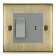 BG Nexus Antique Brass 20A Secret Key Switch with 20A Double Pole Switch - Grey Insert