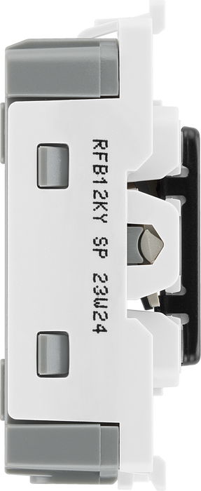 BG RFB12EL Nexus Grid Matt Black 20AX 2 Way 1 Pole EMG LTG TEST Switch Module