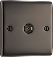 BG NBN60 Nexus Metal Black Nickel 1 Gang Co-Axial Socket by British General (BG-NBN60-Shopify-SA_1)