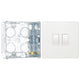 BG Evolve Pearlescent White 20A 16AX 2 Way Double Light Switch PCDCL42W with 35mm Steel Back Box