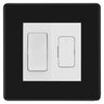 BG Screwless Matt Black 2 Way Light Switch & 13A Fused Spur Plate | White Insert by British General