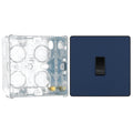BG Evolve Matt Blue 10AX 1 Way Press Switch PCDDB14B with 35mm Steel Back Box