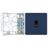 BG Evolve Matt Blue 10AX 1 Way Press Switch PCDDB14B with 35mm Steel Back Box