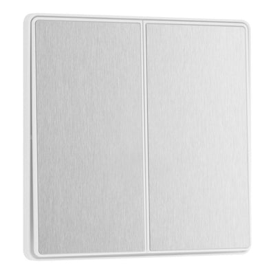 BG Evolve Brushed Steel 2 Way Double Edge to Edge Rocker Switch PCDBS42EW with 35mm Steel Back Box