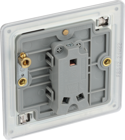 BG FBS12 Nexus Screwless Flat-Plate 2 Way 10A Single Light Switch Brushed Steel