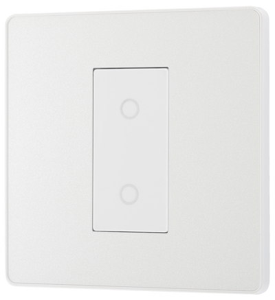 BG PCDCLTDM1W Pearlescent White Evolve 1 Gang 200W Trailing Edge Master Touch Dimmer - White Insert