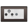 BG Nexus Black Nickel TV/FM/SAT + Return & 1 Gang Tel - Screened Triplex Socket NBN68W by British General (BG-NBN68W)