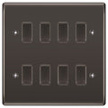 BG Black Nickel 8 Gang 2 Way Custom Grid Light Switch with Back Box Included