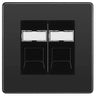 BG Evolve Black Chrome 2 Gang RJ45 Data Socket PCDBCRJ452B Black Inserts by British General (BG-PCDBCRJ452B)