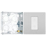 BG Evolve Brushed Steel 200W Single Trailing Edge Master Touch Dimmer PCDBSTDM1W with 25mm Steel Back Box