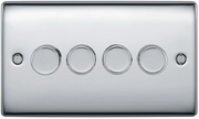 BG NPC84P Nexus 4 Gang, 2 Way, 400w Dimmer Switches-push Type Polished Chrome by British General (BG-NPC84P-Shopify-SA_1)