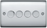 BG NPC84P Nexus 4 Gang, 2 Way, 400w Dimmer Switches-push Type Polished Chrome by British General (BG-NPC84P-Shopify-SA_1)