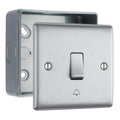 BG Nexus Metal Brushed Steel 10AX Bell Push Switch & Surface Pattress Back Box