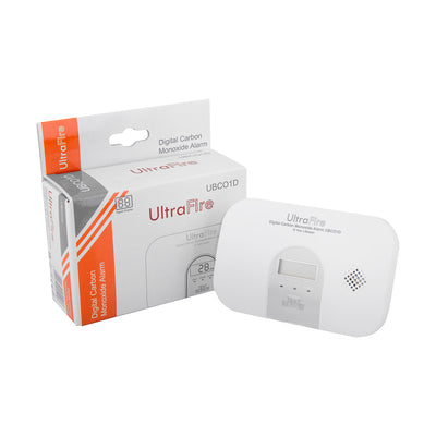 10 Year Life Digital Carbon Monoxide Alarm - UltraFire UBCO1D by UltraFire (Safelincs-UFUBCO1D)