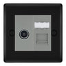 BG Nexus Matt Black TV Aerial & RJ45 CAT6 Data Socket - Grey Insert