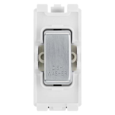 BG RRDWBS Brushed Steel 20A DP Appliance Grid Switch Labelled Dish Washer by British General (BG-RRDWBS+RBS30)