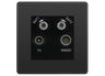 BG Evolve Black Chrome TV/FM/2x SAT Quadplex Socket – Black Insert by British General (BG-PCDBCTVFMSAT2B)