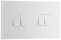 BG 944 Moulded Square Edge | White | 4 Gang 10AX 2 Way Plate Switch