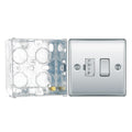 BG Nexus Polished Chrome 13A Fused Connection Unit Switched NPC50 with 35mm Steel Back Box