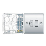 BG Nexus Polished Chrome 13A Fused Connection Unit Switched NPC50 with 35mm Steel Back Box