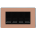 BG Evolve Polished Copper 4 Gang IDC Secondary Telephone Socket - Black Insert