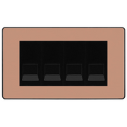 BG Evolve Polished Copper 4 Gang IDC Secondary Telephone Socket - Black Insert by British General (BG-PCDCPBTS4B)