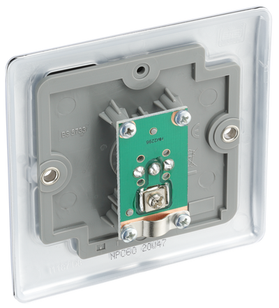 BG NPC60 Nexus Metal Polished Chrome 1 Gang Co-Axial Socket