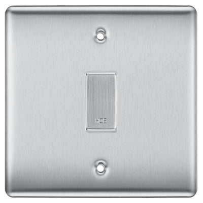 BG Brushed Steel 1 Gang Engraved Appliance Grid Switch Custom Labelled by British General (BG-BRUSHED-STEEL-CUSTOM-1GANG-SWITCH)